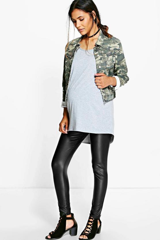 Maternity Harlow Leather Look Over The Bump Leggings